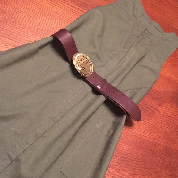 Adorable army green sleeveless buttondown dress - Picture 7 of 7